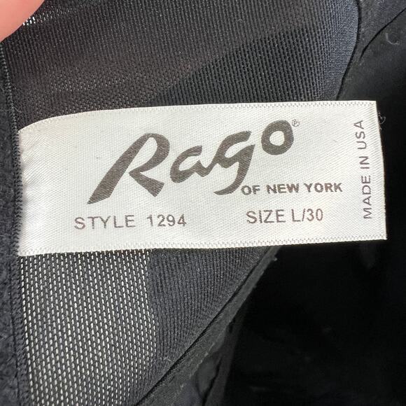 RAGO New York Open Black Bottom Girdle Corset Nylon Stretch Side Zipper Large 30 - Picture 7 of 8